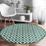 - RealHomes Dijital Baskılı Kaymaz Tabanlı Comfort Yuvarlak Halı - Realhomes  Yeşil Geometrik Çizimli Dijital Baskılı Salon ve Oturma Odası Yıkanabilir Kaymaz Tabanlı Yuvarlak Halı Realhomes