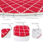 - RealHomes Dijital Baskılı Kaymaz Tabanlı Comfort Yuvarlak Halı - Realhomes  Kırmızı Ogea Desenli Dijital Baskılı Modern Bordo Salon ve Oturma Odası Yıkanabilir Kaymaz Tabanlı Yuvarlak Halı Realhomes