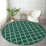 - RealHomes Dijital Baskılı Kaymaz Tabanlı Comfort Yuvarlak Halı - Realhomes Yeşil Ogea Desenli Dijital Baskılı Salon ve Oturma Odası Yıkanabilir Kaymaz Tabanlı Yuvarlak Halı Realhomes