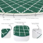 - RealHomes Dijital Baskılı Kaymaz Tabanlı Comfort Yuvarlak Halı - Realhomes Yeşil Ogea Desenli Dijital Baskılı Salon ve Oturma Odası Yıkanabilir Kaymaz Tabanlı Yuvarlak Halı Realhomes