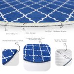 - RealHomes Dijital Baskılı Kaymaz Tabanlı Comfort Yuvarlak Halı - Realhomes  Lacivert Ogea Desenli Dijital Baskılı Modern Salon ve Oturma Odası Yıkanabilir Kaymaz Tabanlı Yuvarlak Halı Realhomes