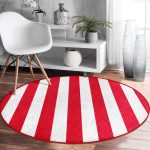 - RealHomes Dijital Baskılı Kaymaz Tabanlı Comfort Yuvarlak Halı - Realhomes  Kırmızı Beyaz Düz Çizgi Tasarımlı Dijital Baskılı Bordo Salon ve Oturma Odası Yıkanabilir Kaymaz Tabanlı Yuvarlak Halı Realhomes