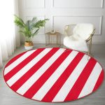 - RealHomes Dijital Baskılı Kaymaz Tabanlı Comfort Yuvarlak Halı - Realhomes  Kırmızı Beyaz Düz Çizgi Tasarımlı Dijital Baskılı Bordo Salon ve Oturma Odası Yıkanabilir Kaymaz Tabanlı Yuvarlak Halı Realhomes