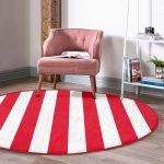 - RealHomes Dijital Baskılı Kaymaz Tabanlı Comfort Yuvarlak Halı - Realhomes  Kırmızı Beyaz Düz Çizgi Tasarımlı Dijital Baskılı Bordo Salon ve Oturma Odası Yıkanabilir Kaymaz Tabanlı Yuvarlak Halı Realhomes