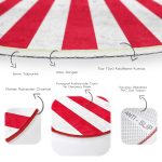 - RealHomes Dijital Baskılı Kaymaz Tabanlı Comfort Yuvarlak Halı - Realhomes  Kırmızı Beyaz Düz Çizgi Tasarımlı Dijital Baskılı Bordo Salon ve Oturma Odası Yıkanabilir Kaymaz Tabanlı Yuvarlak Halı Realhomes