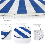 - RealHomes Dijital Baskılı Kaymaz Tabanlı Comfort Yuvarlak Halı - Realhomes  Lacivert Beyaz Düz Çizgi Tasarımlı Dijital Baskılı Salon ve Oturma Odası Yıkanabilir Kaymaz Tabanlı Yuvarlak Halı Realhomes