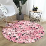 - RealHomes Dijital Baskılı Kaymaz Tabanlı Comfort Yuvarlak Halı - Realhomes  Realhomes Çiçek Temalı Dijital Baskılı Pembe Yatak Odası Yıkanabilir Kaymaz Tabanlı Yuvarlak Kadife Halı Realhomes