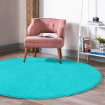 - RealHomes Dijital Baskılı Kaymaz Tabanlı Comfort Yuvarlak Halı - Realhomes  Turkuaz Renkli Dijital Baskılı Lacivert Çocuk ve Genç Odası Yıkanabilir Kaymaz Tabanlı Yuvarlak Halı Realhomes