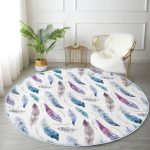 - RealHomes Dijital Baskılı Kaymaz Tabanlı Comfort Yuvarlak Halı - Realhomes  Realhomes Renkli Tüy Figürlü Dijital Baskılı Banyo Yıkanabilir Kaymaz Tabanlı Yuvarlak Kadife Halı Realhomes