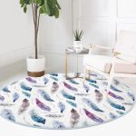 - RealHomes Dijital Baskılı Kaymaz Tabanlı Comfort Yuvarlak Halı - Realhomes  Realhomes Renkli Tüy Figürlü Dijital Baskılı Banyo Yıkanabilir Kaymaz Tabanlı Yuvarlak Kadife Halı Realhomes