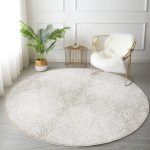 - RealHomes Dijital Baskılı Kaymaz Tabanlı Comfort Yuvarlak Halı - Realhomes  Krem Renkli Damask Motifleri Tasarımlı Salon ve Oturma Odası Yıkanabilir Kaymaz Tabanlı Yuvarlak Halı Realhomes