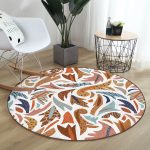 - RealHomes Dijital Baskılı Kaymaz Tabanlı Comfort Yuvarlak Halı - Realhomes  Renkli Geometrik Çizgili Dijital Baskılı Kahverengi Koridor ve Antre Yıkanabilir Kaymaz Tabanlı Yuvarlak Halı Realhomes