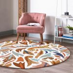 - RealHomes Dijital Baskılı Kaymaz Tabanlı Comfort Yuvarlak Halı - Realhomes  Renkli Geometrik Çizgili Dijital Baskılı Kahverengi Koridor ve Antre Yıkanabilir Kaymaz Tabanlı Yuvarlak Halı Realhomes