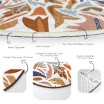 - RealHomes Dijital Baskılı Kaymaz Tabanlı Comfort Yuvarlak Halı - Realhomes  Renkli Geometrik Çizgili Dijital Baskılı Kahverengi Koridor ve Antre Yıkanabilir Kaymaz Tabanlı Yuvarlak Halı Realhomes