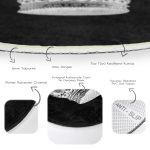 - RealHomes Dijital Baskılı Kaymaz Tabanlı Comfort Yuvarlak Halı - Realhomes Realhomes Siyah Beyaz Kral Tacı Özel Tasarımlı Modern Banyo Yıkanabilir Kaymaz Tabanlı Yuvarlak Halı Realhomes