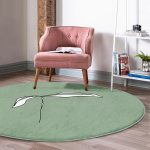 - RealHomes Dijital Baskılı Kaymaz Tabanlı Comfort Yuvarlak Halı - Realhomes  Realhomes Soyut Yeşil Zeminli Onedraw Yaprak Çizimli Mutfak Yıkanabilir Kaymaz Tabanlı Yuvarlak Halı Realhomes