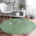 - RealHomes Dijital Baskılı Kaymaz Tabanlı Comfort Yuvarlak Halı - Realhomes  Realhomes Soyut Yeşil Zeminli Onedraw Yaprak Çizimli Mutfak Yıkanabilir Kaymaz Tabanlı Yuvarlak Halı Realhomes