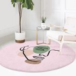 - RealHomes Dijital Baskılı Kaymaz Tabanlı Comfort Yuvarlak Halı - Realhomes  Realhomes Onedraw Kadın Sureti Çizimli Dijital Baskılı Pembe Mutfak Yıkanabilir Kaymaz Tabanlı Yuvarlak Halı Realhomes