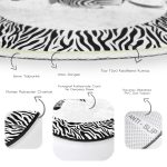 - RealHomes Dijital Baskılı Kaymaz Tabanlı Comfort Yuvarlak Halı - Realhomes Realhomes Zebra Çerçeveli Desenli Dijital Baskılı Siyah Banyo Yıkanabilir Kaymaz Tabanlı Yuvarlak Halı Realhomes