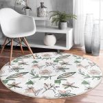 - RealHomes Dijital Baskılı Kaymaz Tabanlı Comfort Yuvarlak Halı - Realhomes Realhomes Oneline Gül ve Yaprak Çizimli Dijital Baskılı Yeşil Mutfak Yıkanabilir Kaymaz Tabanlı Yuvarlak Halı Realhomes