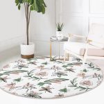 - RealHomes Dijital Baskılı Kaymaz Tabanlı Comfort Yuvarlak Halı - Realhomes Realhomes Oneline Gül ve Yaprak Çizimli Dijital Baskılı Yeşil Mutfak Yıkanabilir Kaymaz Tabanlı Yuvarlak Halı Realhomes