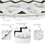 - RealHomes Dijital Baskılı Kaymaz Tabanlı Comfort Yuvarlak Halı - Realhomes  Realhomes Mermer Zemin Geometrik Zigzag Tasarımlı Siyah Ofis Yıkanabilir Kaymaz Tabanlı Yuvarlak Halı Realhomes