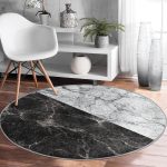 - RealHomes Dijital Baskılı Kaymaz Tabanlı Comfort Yuvarlak Halı - Realhomes  Realhomes Siyah Gri Mermer Motifli Dijital Baskılı Ofis Yıkanabilir Kaymaz Tabanlı Yuvarlak Halı Realhomes