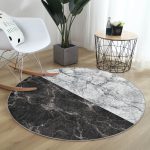 - RealHomes Dijital Baskılı Kaymaz Tabanlı Comfort Yuvarlak Halı - Realhomes  Realhomes Siyah Gri Mermer Motifli Dijital Baskılı Ofis Yıkanabilir Kaymaz Tabanlı Yuvarlak Halı Realhomes