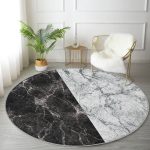 - RealHomes Dijital Baskılı Kaymaz Tabanlı Comfort Yuvarlak Halı - Realhomes  Realhomes Siyah Gri Mermer Motifli Dijital Baskılı Ofis Yıkanabilir Kaymaz Tabanlı Yuvarlak Halı Realhomes