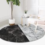 - RealHomes Dijital Baskılı Kaymaz Tabanlı Comfort Yuvarlak Halı - Realhomes  Realhomes Siyah Gri Mermer Motifli Dijital Baskılı Ofis Yıkanabilir Kaymaz Tabanlı Yuvarlak Halı Realhomes