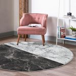 - RealHomes Dijital Baskılı Kaymaz Tabanlı Comfort Yuvarlak Halı - Realhomes  Realhomes Siyah Gri Mermer Motifli Dijital Baskılı Ofis Yıkanabilir Kaymaz Tabanlı Yuvarlak Halı Realhomes