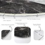 - RealHomes Dijital Baskılı Kaymaz Tabanlı Comfort Yuvarlak Halı - Realhomes  Realhomes Siyah Gri Mermer Motifli Dijital Baskılı Ofis Yıkanabilir Kaymaz Tabanlı Yuvarlak Halı Realhomes