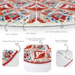 - RealHomes Dijital Baskılı Kaymaz Tabanlı Comfort Yuvarlak Halı - Realhomes  Kırmızı Renkli Damask Tasarımlı Modern Bordo Salon ve Oturma Odası Yıkanabilir Kaymaz Tabanlı Yuvarlak Halı Realhomes