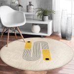- RealHomes Dijital Baskılı Kaymaz Tabanlı Comfort Yuvarlak Halı - Realhomes İskandinav Temalı Çizgili Tasarımlı Krem Salon ve Oturma Odası Yıkanabilir Kaymaz Tabanlı Yuvarlak Halı Realhomes