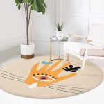- RealHomes Dijital Baskılı Kaymaz Tabanlı Comfort Yuvarlak Halı - Realhomes  Soyut Tasarımlı Dijital Baskılı Turuncu Salon ve Oturma Odası Yıkanabilir Kaymaz Tabanlı Yuvarlak Halı Realhomes