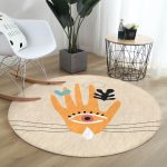 - RealHomes Dijital Baskılı Kaymaz Tabanlı Comfort Yuvarlak Halı - Realhomes  Soyut Tasarımlı Dijital Baskılı Turuncu Salon ve Oturma Odası Yıkanabilir Kaymaz Tabanlı Yuvarlak Halı Realhomes