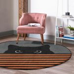 - RealHomes Dijital Baskılı Kaymaz Tabanlı Comfort Yuvarlak Halı - Realhomes Realhomes Turuncu Çizgili Karakedi Tasarımlı Mutfak Yıkanabilir Kaymaz Tabanlı Yuvarlak Halı Realhomes