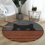 - RealHomes Dijital Baskılı Kaymaz Tabanlı Comfort Yuvarlak Halı - Realhomes Realhomes Turuncu Çizgili Karakedi Tasarımlı Mutfak Yıkanabilir Kaymaz Tabanlı Yuvarlak Halı Realhomes