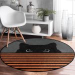 - RealHomes Dijital Baskılı Kaymaz Tabanlı Comfort Yuvarlak Halı - Realhomes Realhomes Turuncu Çizgili Karakedi Tasarımlı Mutfak Yıkanabilir Kaymaz Tabanlı Yuvarlak Halı Realhomes