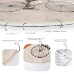 - RealHomes Dijital Baskılı Kaymaz Tabanlı Comfort Yuvarlak Halı - Realhomes  Koyu Turuncu Krem Zemin Bisikletli Adam Motifli Banyo Yıkanabilir Kaymaz Tabanlı Yuvarlak Halı Realhomes