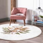 Sonbahar Temalı Kurumuş Yaprak Tasarımlı Modern Kahverengi Mutfak Yıkanabilir Kaymaz Tabanlı Yuvarlak Halı Realhomes