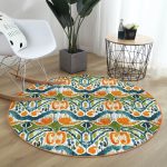 - RealHomes Dijital Baskılı Kaymaz Tabanlı Comfort Yuvarlak Halı - Realhomes Yeşil Damask Tasarımlı Dijital Baskılı Renkli Salon ve Oturma Odası Yıkanabilir Kaymaz Tabanlı Yuvarlak Halı Realhomes