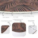 - RealHomes Dijital Baskılı Kaymaz Tabanlı Comfort Yuvarlak Halı - Realhomes  Kahve Zemin Siyah Tüy Tasarımlı Kahverengi Salon ve Oturma Odası Yıkanabilir Kaymaz Tabanlı Yuvarlak Halı Realhomes