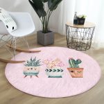 - RealHomes Dijital Baskılı Kaymaz Tabanlı Comfort Yuvarlak Halı - Realhomes Kaktüs Motifli Dijital Baskılı Dekotarif Pembe Çocuk ve Genç Odası Yıkanabilir Kaymaz Tabanlı Yuvarlak Halı Realhomes