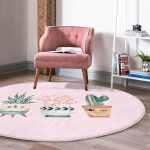 - RealHomes Dijital Baskılı Kaymaz Tabanlı Comfort Yuvarlak Halı - Realhomes Kaktüs Motifli Dijital Baskılı Dekotarif Pembe Çocuk ve Genç Odası Yıkanabilir Kaymaz Tabanlı Yuvarlak Halı Realhomes