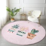 - RealHomes Dijital Baskılı Kaymaz Tabanlı Comfort Yuvarlak Halı - Realhomes Kaktüs Motifli Dijital Baskılı Dekotarif Pembe Çocuk ve Genç Odası Yıkanabilir Kaymaz Tabanlı Yuvarlak Halı Realhomes