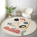 - RealHomes Dijital Baskılı Kaymaz Tabanlı Comfort Yuvarlak Halı - Realhomes  Onedraw Soyut Çizimli Dijital Baskılı Renkli Salon ve Oturma Odası Yıkanabilir Kaymaz Tabanlı Yuvarlak Halı Realhomes