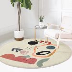 - RealHomes Dijital Baskılı Kaymaz Tabanlı Comfort Yuvarlak Halı - Realhomes  Onedraw Soyut Çizimli Dijital Baskılı Renkli Salon ve Oturma Odası Yıkanabilir Kaymaz Tabanlı Yuvarlak Halı Realhomes