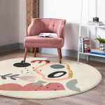 - RealHomes Dijital Baskılı Kaymaz Tabanlı Comfort Yuvarlak Halı - Realhomes  Onedraw Soyut Çizimli Dijital Baskılı Renkli Salon ve Oturma Odası Yıkanabilir Kaymaz Tabanlı Yuvarlak Halı Realhomes