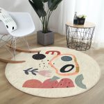 - RealHomes Dijital Baskılı Kaymaz Tabanlı Comfort Yuvarlak Halı - Realhomes  Onedraw Soyut Çizimli Dijital Baskılı Renkli Salon ve Oturma Odası Yıkanabilir Kaymaz Tabanlı Yuvarlak Halı Realhomes